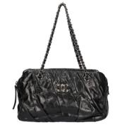 Pre-owned Leather chanel-bags Chanel Vintage , Black , Dames