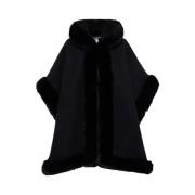 Stijlvolle Poncho voor Trendy Outfits Blugirl , Black , Dames