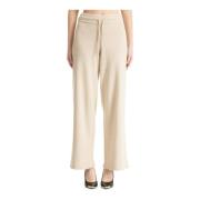 Trekkoord Effen Broek met Elastische Taille MC2 Saint Barth , Beige , ...