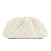 Pre-owned Leather pouches Bottega Veneta Vintage , White , Dames