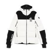 Gewatteerde Waterdichte Kleurblok Jas Moncler , White , Heren