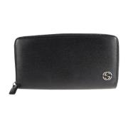 Pre-owned Leather wallets Gucci Vintage , Black , Dames