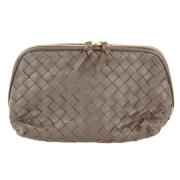 Pre-owned Leather clutches Bottega Veneta Vintage , Brown , Dames