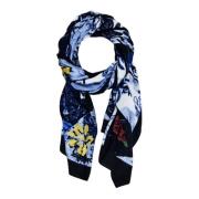 Blauwe Bedrukte Polyester Sjaal Desigual , Multicolor , Dames