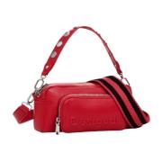 Rode Effen Handtas met Schouderband Desigual , Red , Dames