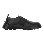 Klassieke Leren Derby Schoenen Ferrari , Black , Heren