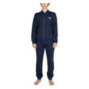 Blauwe Katoenen Tracksuit met Rits Emporio Armani , Blue , Heren