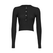 Stijlvolle Gebreide Top Pinko , Black , Dames