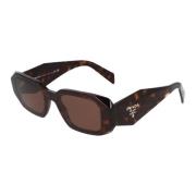 Rechthoekige zonnebril met acetaat montuur Prada , Brown , Unisex