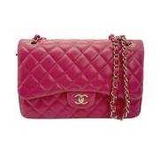 Pre-owned Leather chanel-bags Chanel Vintage , Pink , Dames