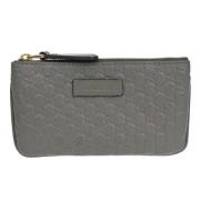 Pre-owned Leather wallets Gucci Vintage , Gray , Dames