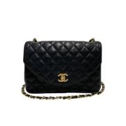 Pre-owned Leather chanel-bags Chanel Vintage , Black , Dames