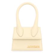 Stijlvol Leren Handtas met Afneembare Band Jacquemus , Beige , Dames