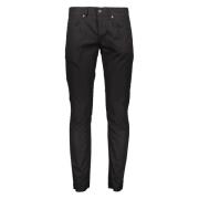 Katoenen Broek met Metalen Knopen Dondup , Black , Heren