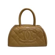 Pre-owned Leather chanel-bags Chanel Vintage , Beige , Dames