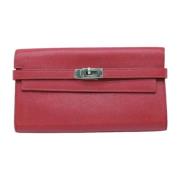 Pre-owned Leather wallets Hermès Vintage , Red , Dames