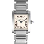 Pre-owned Stainless Steel watches Cartier Vintage , White , Dames