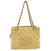 Pre-owned Leather chanel-bags Chanel Vintage , Beige , Dames