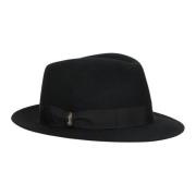 Geborstelde Vilt Fedora Hoed Borsalino , Black , Dames