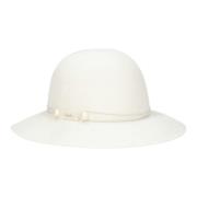 Elegante parelversierde vilten hoed Borsalino , White , Dames