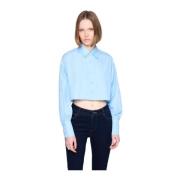 Crop shirt met strass Silvian Heach , Blue , Dames