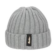 Zachte Cashmere Geribbelde Beanie Hoed Borsalino , Gray , Unisex