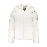 Nylon Jas met Afneembare Capuchon Calvin Klein , White , Heren