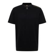 Urban Poloshirt met Gouden Accenten Carlo Colucci , Black , Heren