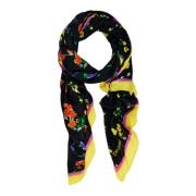 Zwart Bedrukte Dames Sjaal Desigual , Multicolor , Dames