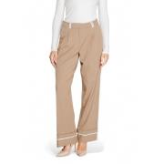 Bruine effen broek met ritssluiting Only , Beige , Dames