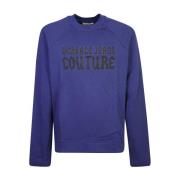 Blauwe Sweatshirt Aw24 Luxe Stijl Versace Jeans Couture , Blue , Heren