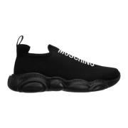 Schattige Sneakers met Effen Patroon Moschino , Black , Heren