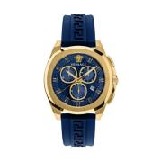 Heren Chronograaf Chrono GEO blauw, goud 43 mm Ve7Ca0323 Versace , Yel...