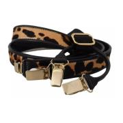 Leopard Print Leather Suspender with Gold Clips Dolce & Gabbana , Brow...