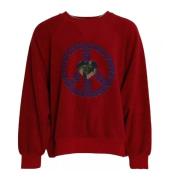 Logo Katoen Ronde Hals Sweater Dolce & Gabbana , Red , Heren