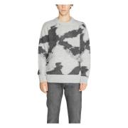 Grijze Print Gebreide Trui Jack & Jones , Gray , Heren