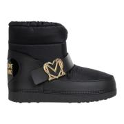 Trekkoord Sneeuwlaarzen Effen Patroon Love Moschino , Black , Dames