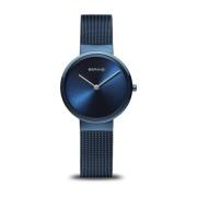 Klassiek Horloge Elegant Blauw Gepolijst/Geborsteld met saffierglas 14...