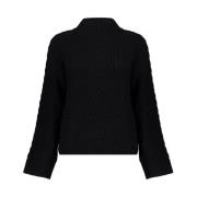 Kabel Schildpadhals Pullover Sweater Geisha , Black , Dames