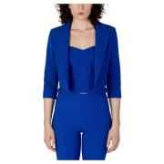 Blauwe Lange Mouw Revers Blazer Rinascimento , Blue , Dames