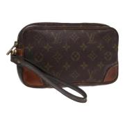 Pre-owned Canvas clutches Louis Vuitton Vintage , Brown , Dames