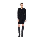 Jurk met strikceintuur in de taille Silvian Heach , Black , Dames