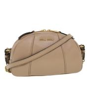 Pre-owned Leather shoulder-bags Miu Miu Pre-owned , Beige , Dames