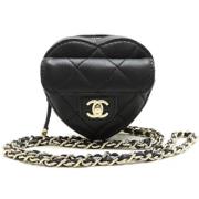 Pre-owned Leather chanel-bags Chanel Vintage , Black , Dames