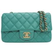 Pre-owned Leather chanel-bags Chanel Vintage , Green , Dames