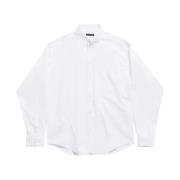 Witte Katoenen Poplin Klassieke Overhemd Balenciaga , White , Heren