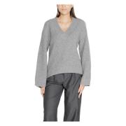 Grijze V-hals Gebreide Kleding Herfst/Winter Jacqueline de Yong , Gray...