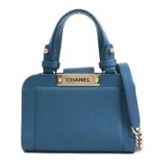 Pre-owned Leather chanel-bags Chanel Vintage , Blue , Dames