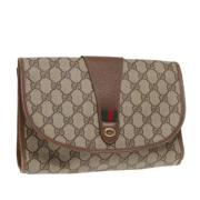 Pre-owned Leather clutches Gucci Vintage , Beige , Dames