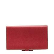 Pre-owned Leather wallets Hermès Vintage , Red , Dames